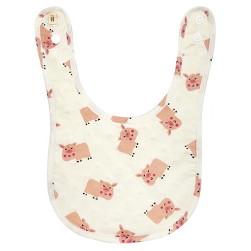 Plum Kids - 雙層豆豆圍兜-幸福迷你豬