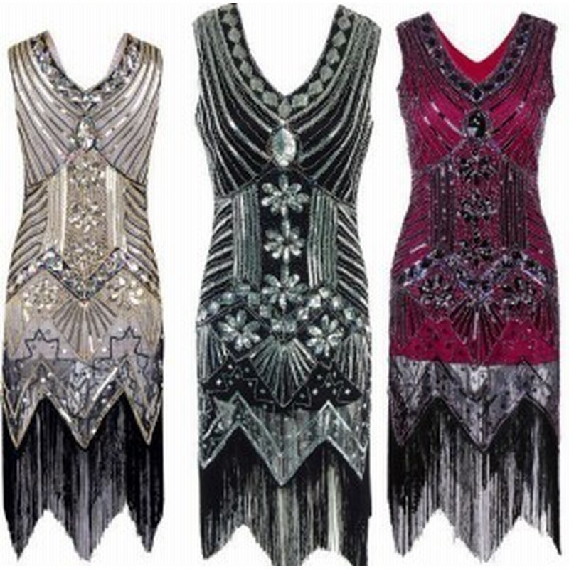 19年代風 アールデコ ドレス レディース 華麗なるギャツビー風 グレートギャツビー風 スパンコールドレス ビーズ パーティ 通販 Lineポイント最大1 0 Get Lineショッピング