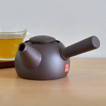 小泉誠 日製萬古燒紫砂橫手急須茶壺-430ml 單一規格
