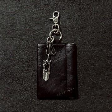 皮革卡包羽毛鑰匙圈 腰掛 掛扣 零錢包 復古 鑰匙扣 吊飾 腰扣 腰釦 古著 男生吊墜 包包掛件 Y2K 街頭 9240