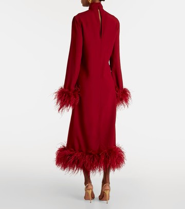 Taller Marmo Gina feather-trimmed midi dress