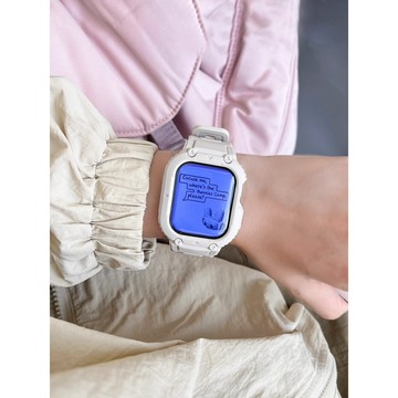 《台灣出貨》適用 APPLE WATCH 四釘一體錶帶 硅膠一體錶帶 硅膠錶帶 一體錶帶 44mm 45mm 女士錶帶