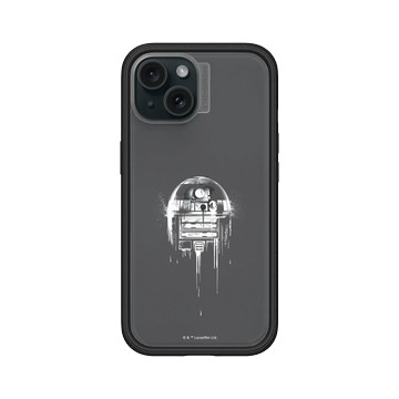 iPhone 15 Mod NX 黑 - 迪士尼-星際大戰 Star Wars - R2D2-噴漆白