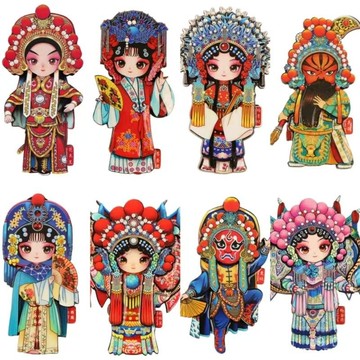 ✨✨國粹京劇臉譜川劇變臉國潮風老外國外友人禮物紀念品磁吸冰箱貼 XWWU