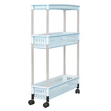 dayneeds 日需百備 巧收納三層隙縫收納架 滑輪推車收納架 置物架  粉藍色  1個