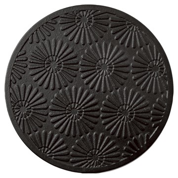 ibili 圓形鑄鐵隔熱墊 花朵  1個  黑色