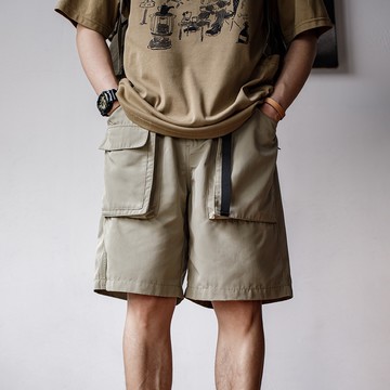 馬登工裝 戶外輕薄機能短褲速乾抗皺大口袋功能休閒五分褲男夏