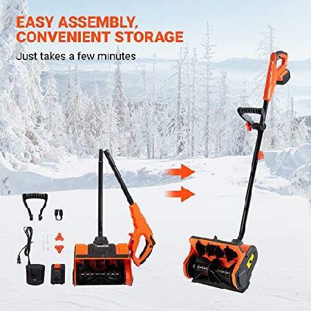 VOLTASK Cordless Snow Shovel, 18V（Same as 20v） 11-Inch 4.0 Ah Cordless Snow Blower, Battery Snow Blower with Adjustable Front Handle ＆ Rotating