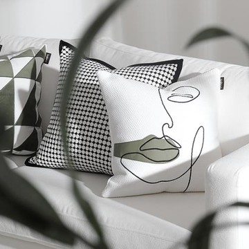 CS025橄欖綠皮革繡花北歐沙發抱枕輕簡約靠墊套客廳樣板房靠枕