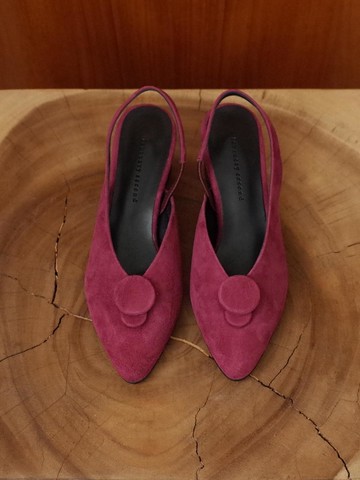 Double Button Sling Back True Red