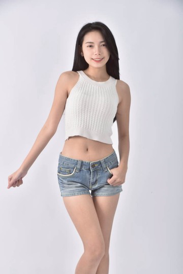 (S) city jeans丹寧牛仔低腰藍色短褲