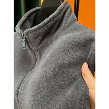 外貿尾單搖粒絨立領馬甲男拉鏈秋冬季加厚奧粒絨無袖開衫外套背心