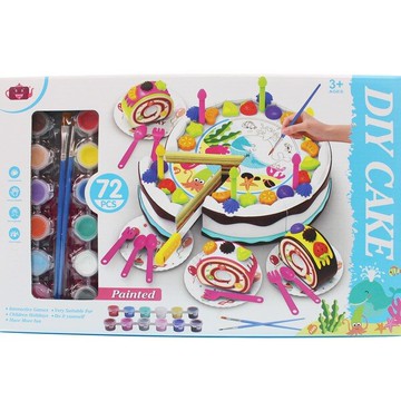 DIY彩繪生日蛋糕切切樂 空白蛋糕彩繪組 500-DG003/一盒入(促350) DIY蛋糕切切樂~生【領券滿額再折千11/30止】