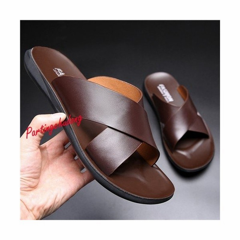 サンダル メンズシューズ スリッパ クロスサンダル カジュアル 大人 夏 紳士用 お洒落 オシャレ ブラック ブラウン ルームシューズ 通販 Lineポイント最大0 5 Get Lineショッピング