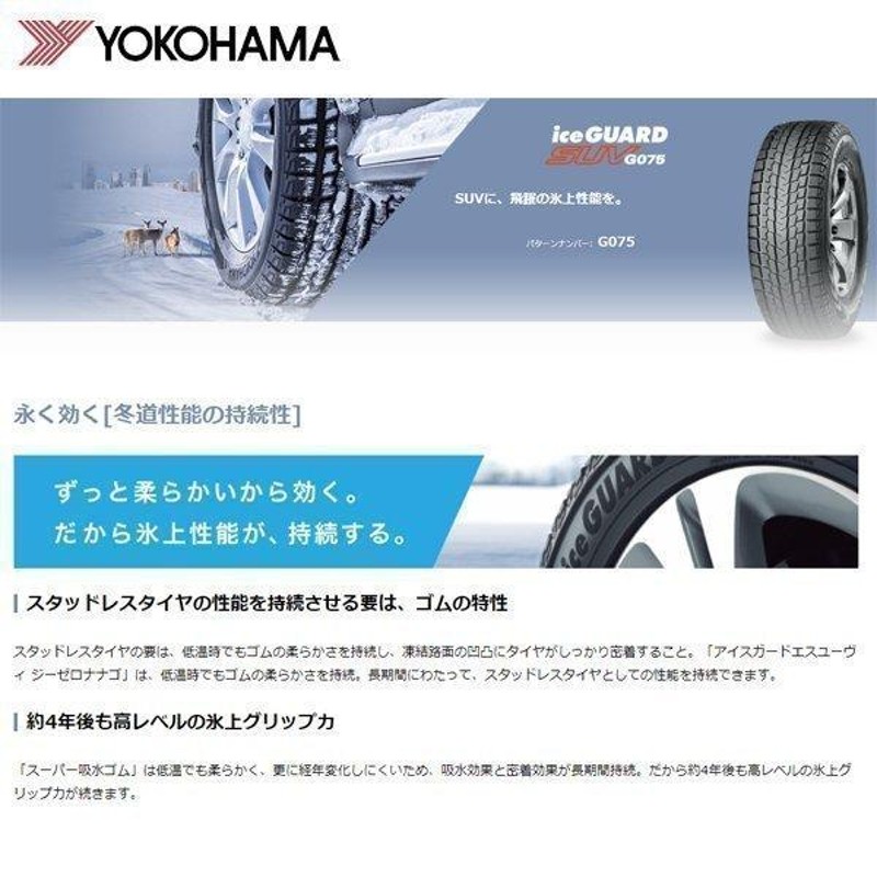 スタッドレス 16インチ ヨコハマ アイスガード iceGUARD SUV G075 215