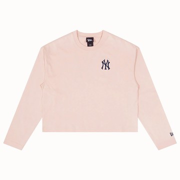 NEW ERA 官方旗艦店 女長袖T 格紋 紐約洋基 粉 NE13470969