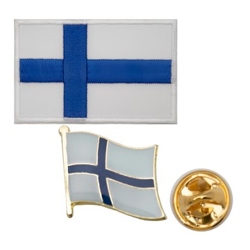 A-ONE 匯旺 芬蘭國旗刺繡DIY徽章 + 國旗別針套裝  彩色  1組