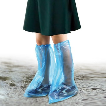 珠友 BU-02047 一次性高筒防雨鞋套(一雙入)/塑膠鞋套/隔離鞋套/外送員雨鞋套/高筒鞋套/防水鞋套好好逛文具小舖