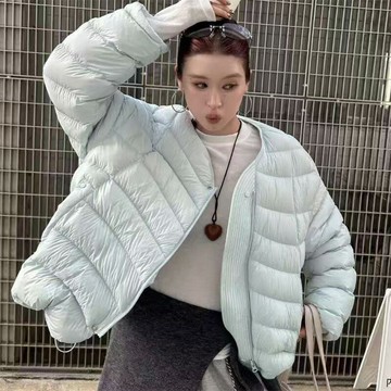 【巴黎精品】現貨+預購頂級真羽絨外套90%鴨絨羽絨衣秋冬外套上衣大碼休閒女裝-圓領簡約寬鬆短款5色a1lr66