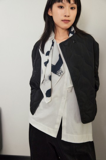 絎縫雙面穿外套 黑色藏藍