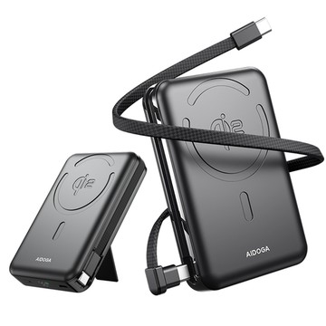 AIDOGA艾迪伽｜LQ PB4241 PowerMag系列Qi2磁吸手機支架無線充行動電源10000mAh 38.5Wh 35W Magsafe
