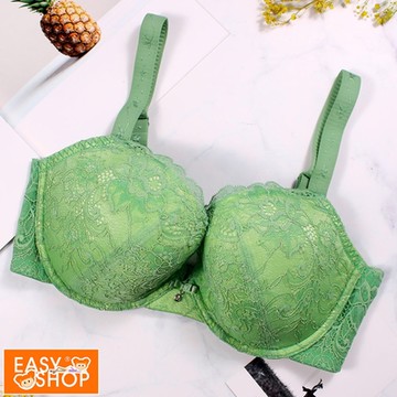 EASY SHOP-大罩杯全蕾絲無土台內衣-萊茵綠