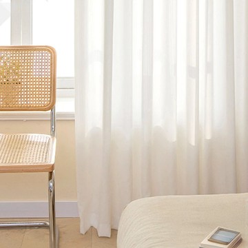 iINDOORS 透光紗簾 聚酯纖維材質 免釘免鑽安裝簡便  200 x 150cm  幻影白色