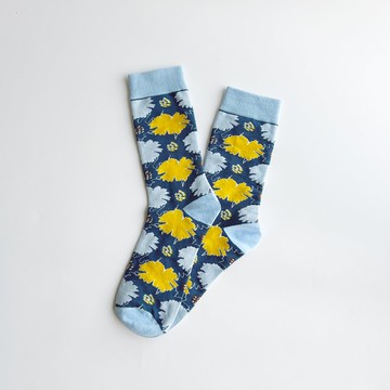 蕨織緹花中筒襪2. - 雙扇蕨 | 襪子 女生禮物 百搭 蕨類 植物 穿0