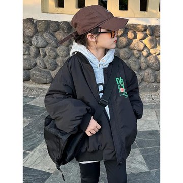 女童秋冬新款韓版加厚夾棉外套洋氣宇航員棒球服中大童休閑夾克潮
