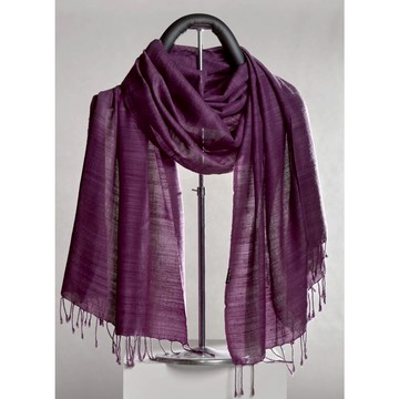 【新藝商號】天染工坊 | 天染手紡手織絲素色披肩 深紫