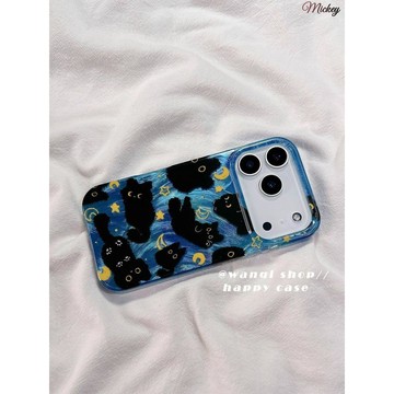 新款保護殼.月亮小黑貓適用蘋果17promax手機殼iPhone17pro可愛16/15新13/12