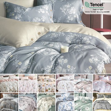 【FITNESS】100%純天絲頂級60S雙人四件式床包兩用組-多款任選_TRP多利寶