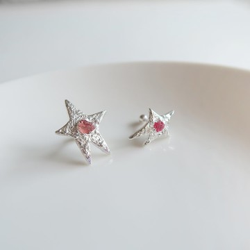 客製化 999純銀 銀河 彩色藍寶石 尖晶石 鎖珠 轉珠 耳環 耳夾