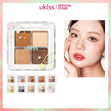 Ukiss 眼影調色板化妝品迷你小便攜式眼影調色板啞光閃光 4 色組合眼妝