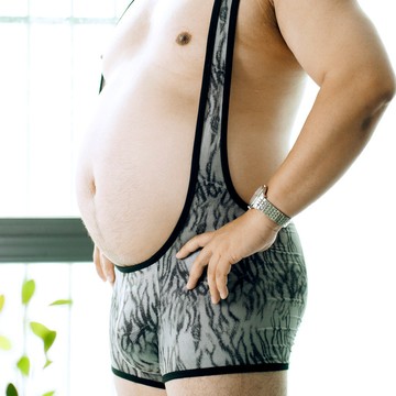 台灣出貨男士性感連體內褲連體衣背帶平角褲高彈連體褲內衣胖子胖熊猴大碼