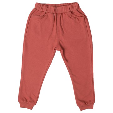 akachan honpo - 10分長經典褲-毛圈內裡 寬鬆合身款-紅色