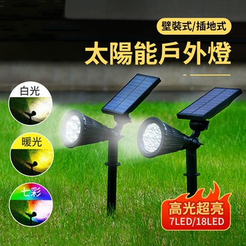 【蝦皮最便宜】太陽能戶外燈 18LED草坪燈 投射燈 插地燈 太陽能投射燈 草坪燈 庭院燈 園藝燈 戶外射燈