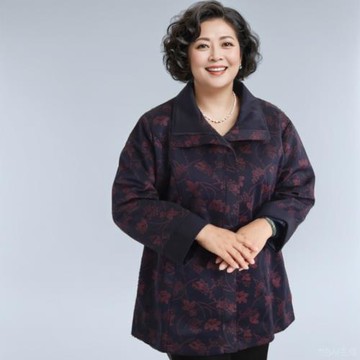 胖奶奶春秋款外套拉鏈寬松上衣