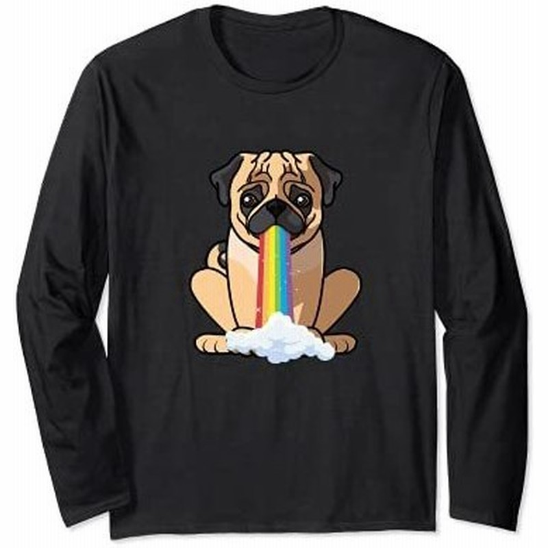 カラフルなレインボーマウスのパグ犬が面白い 長袖tシャツ 通販 Lineポイント最大0 5 Get Lineショッピング