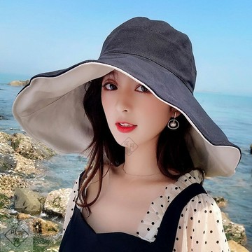 【可可裡】超大帽簷帽子女夏遮陽帽防曬漁夫帽韓版百搭防紫外線遮臉太陽帽潮