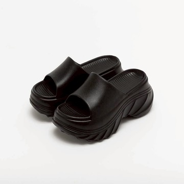 【Avivi】輕量厚底時尚拖鞋 - 黑色、白色、奶茶色