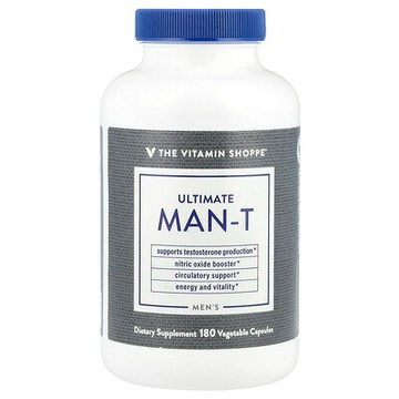 The Vitamin Shoppe, Men's Ultimate Man-T，180 粒素食膠囊