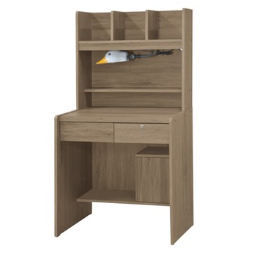 文創集 心語2.4尺二抽書桌組合(三色可選＋附可調護眼燈)-73x50x143cm免組