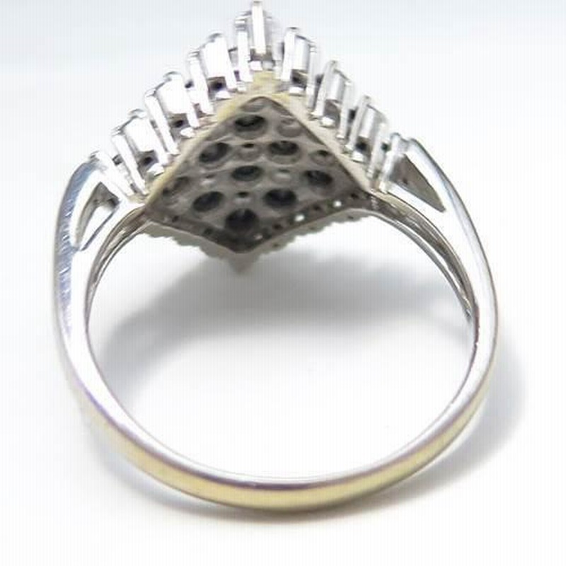 K18WG ☆リング ◇ブラックダイヤ1.25ct ◇ピンクダイヤ0.25ct