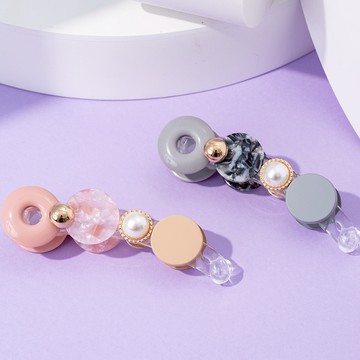 Hermu設計款-復古風渲染圓片香蕉夾(2色)-G20106