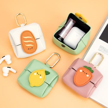 創意耳機收納袋小號口紅包迷你便攜式隨身門禁卡包鑰匙扣掛件新年