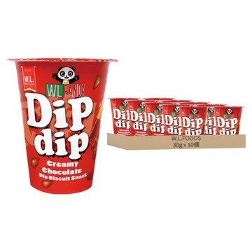 W.L.FOODS 熊貓沾醬杯 巧克力 奶油巧克力餅乾零食  30g  10個