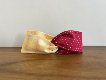 日本先染布 / 復古維尼聖誕 / 雙拼髮帶