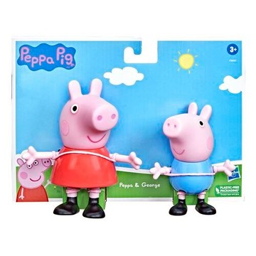 《 HASBRO 孩之寶》Peppa Pig 粉紅豬小妹 大尺寸雙角色組 - 佩佩與喬治 東喬精品百貨