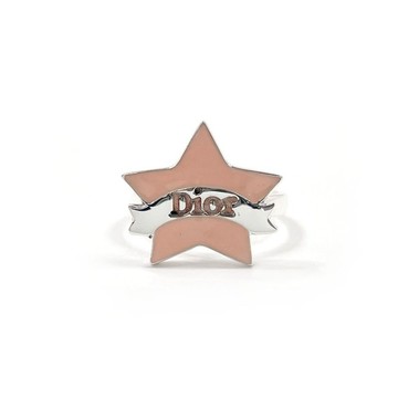 【日本直送 二手美品】10號 迪奧 Dior 戒指 星星 蝴蝶結 銀925 粉色 古董飾品 已拋光
